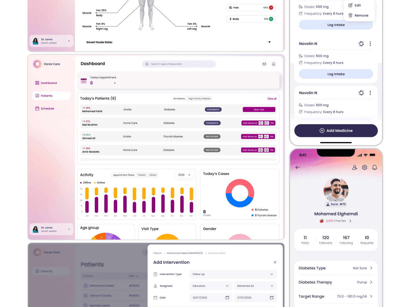 Karaz Health clinician web app, design system architecture across modules